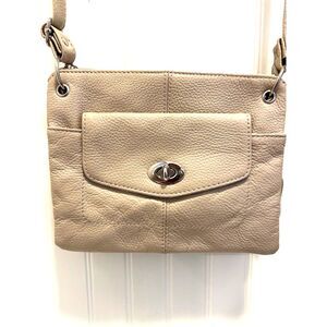 Beige Leather Crossbody Bag - New